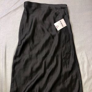 Black silk skirt